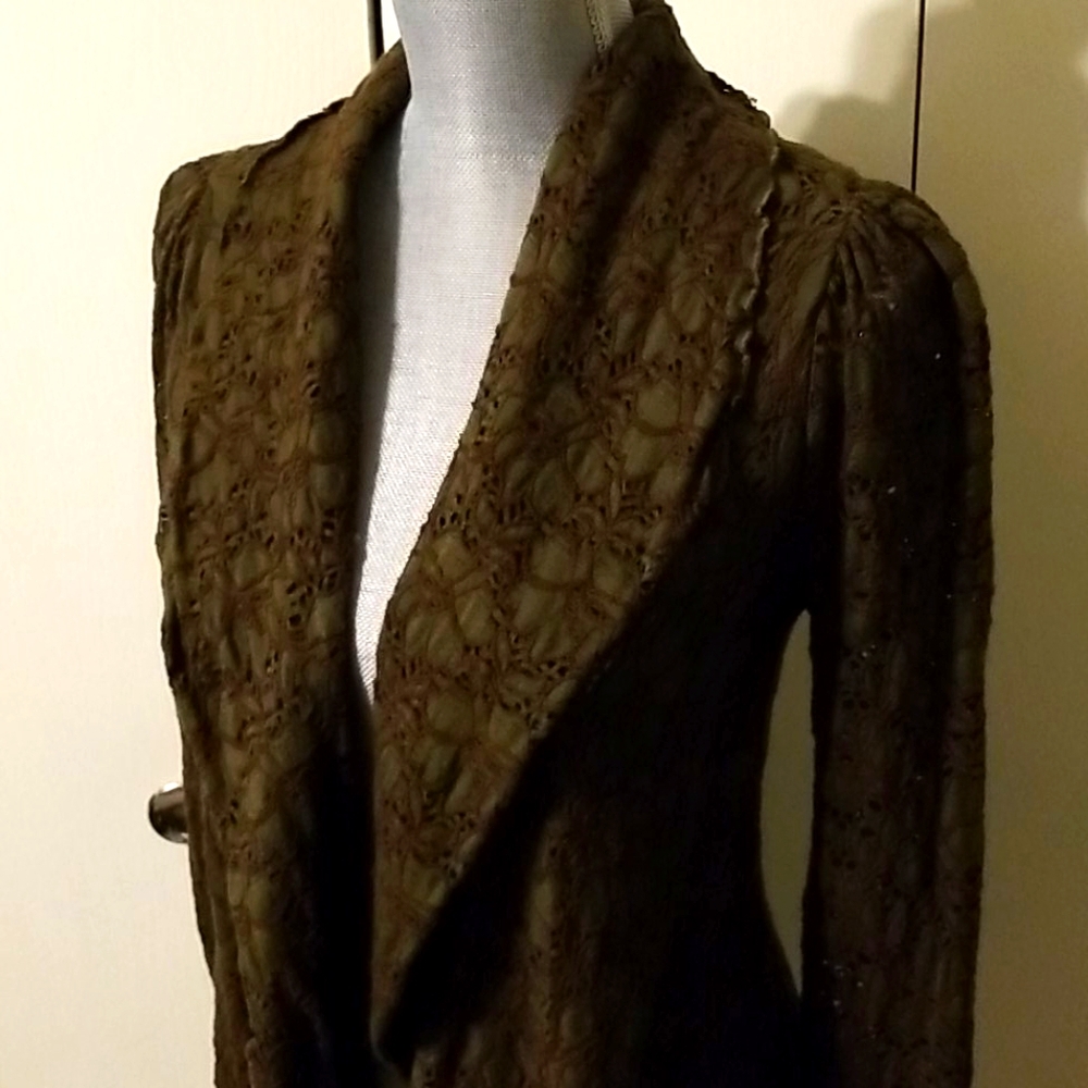 Anthropologie Ann Ferriday knit lace cardigan